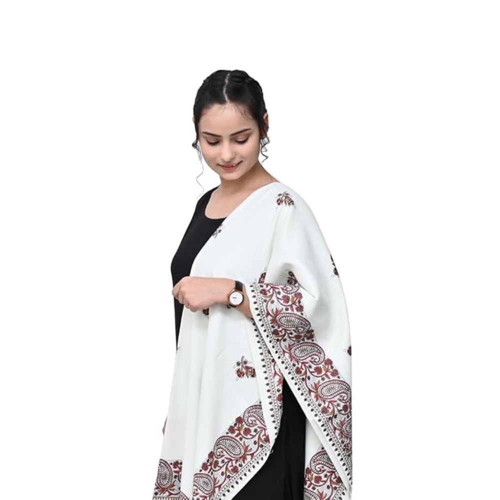 Light Beige Polyester Neutral Printed Paisley Wom… - image 7